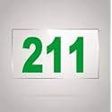 Numberplate 211 Room, Hotel, Hospital, Lodge,Apartment, Flat,Door No,College, Library, Rack Numbers Warehouse,Acrylic White Board Fixed with Green Color PVC Waterproof Sticker