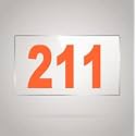 Numberplate 211 Room, Hotel, Hospital, Lodge,Apartment, Flat,Door No,College, Library, Rack Numbers Warehouse,Acrylic White Board Fixed with Orange Color PVC Waterproof Sticker