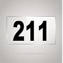 Numberplate 211 Room, Hotel, Hospital, Lodge,Apartment, Flat,Door No,College, Library, Rack Numbers Warehouse,Acrylic White Board Fixed with Blackcolor PVC Waterproof Sticker