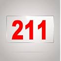 Numberplate 211 Room, Hotel, Hospital, Lodge,Apartment, Flat,Door No,College, Library, Rack Numbers Warehouse,Acrylic White Board Fixed with Red Color PVC Waterproof Sticker