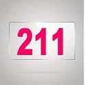 Numberplate 211 Room, Hotel, Hospital, Lodge,Apartment, Flat,Door No,College, Library, Rack Numbers Warehouse,Acrylic White Board Fixed with Pink Color PVC Waterproof Sticker