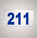 Numberplate 211 Room, Hotel, Hospital, Lodge,Apartment, Flat,Door No,College, Library, Rack Numbers Warehouse,Acrylic White Board Fixed with Blue Color PVC Waterproof Sticker