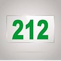 Numberplate 212 Room, Hotel, Hospital, Lodge,Apartment, Flat,Door No,College, Library, Rack Numbers Warehouse,Acrylic White Board Fixed with Green Color PVC Waterproof Sticker