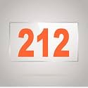 Numberplate 212 Room, Hotel, Hospital, Lodge,Apartment, Flat,Door No,College, Library, Rack Numbers Warehouse,Acrylic White Board Fixed with Orange Color PVC Waterproof Sticker