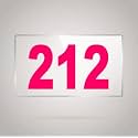 Numberplate 212 Room, Hotel, Hospital, Lodge,Apartment, Flat,Door No,College, Library, Rack Numbers Warehouse,Acrylic White Board Fixed with Pink Color PVC Waterproof Sticker