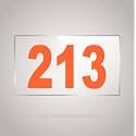 Numberplate 213 Room, Hotel, Hospital, Lodge,Apartment, Flat,Door No,College, Library, Rack Numbers Warehouse,Acrylic White Board Fixed with Orange Color PVC Waterproof Sticker