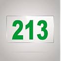 Numberplate 213 Room, Hotel, Hospital, Lodge,Apartment, Flat,Door No,College, Library, Rack Numbers Warehouse,Acrylic White Board Fixed with Green Color PVC Waterproof Sticker