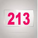Numberplate 213 Room, Hotel, Hospital, Lodge,Apartment, Flat,Door No,College, Library, Rack Numbers Warehouse,Acrylic White Board Fixed with Pink Color PVC Waterproof Sticker