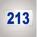 Numberplate 213 Room, Hotel, Hospital, Lodge,Apartment, Flat,Door No,College, Library, Rack Numbers Warehouse,Acrylic White Board Fixed with Blue Color PVC Waterproof Sticker