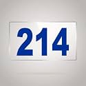 Numberplate 214 Room, Hotel, Hospital, Lodge,Apartment, Flat,Door No,College, Library, Rack Numbers Warehouse,Acrylic White Board Fixed with Blue Color PVC Waterproof Sticker