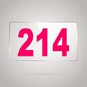 Numberplate 214 Room, Hotel, Hospital, Lodge,Apartment, Flat,Door No,College, Library, Rack Numbers Warehouse,Acrylic White Board Fixed with Pink Color PVC Waterproof Sticker