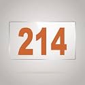 Numberplate 214 Room, Hotel, Hospital, Lodge,Apartment, Flat,Door No,College, Library, Rack Numbers Warehouse,Acrylic White Board Fixed with Brown Color PVC Waterproof Sticker