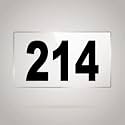 Numberplate 214 Room, Hotel, Hospital, Lodge,Apartment, Flat,Door No,College, Library, Rack Numbers Warehouse,Acrylic White Board Fixed with Blackcolor PVC Waterproof Sticker