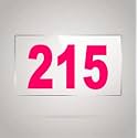 Numberplate 215 Room, Hotel, Hospital, Lodge,Apartment, Flat,Door No,College, Library, Rack Numbers Warehouse,Acrylic White Board Fixed with Pink Color PVC Waterproof Sticker