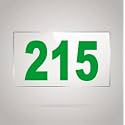 Numberplate 215 Room, Hotel, Hospital, Lodge,Apartment, Flat,Door No,College, Library, Rack Numbers Warehouse,Acrylic White Board Fixed with Green Color PVC Waterproof Sticker