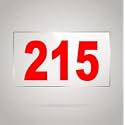 Numberplate 215 Room, Hotel, Hospital, Lodge,Apartment, Flat,Door No,College, Library, Rack Numbers Warehouse,Acrylic White Board Fixed with Red Color PVC Waterproof Sticker