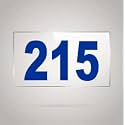 Numberplate 215 Room, Hotel, Hospital, Lodge,Apartment, Flat,Door No,College, Library, Rack Numbers Warehouse,Acrylic White Board Fixed with Blue Color PVC Waterproof Sticker