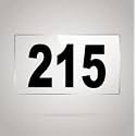 Numberplate 215 Room, Hotel, Hospital, Lodge,Apartment, Flat,Door No,College, Library, Rack Numbers Warehouse,Acrylic White Board Fixed with Blackcolor PVC Waterproof Sticker