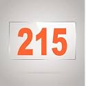 Numberplate 215 Room, Hotel, Hospital, Lodge,Apartment, Flat,Door No,College, Library, Rack Numbers Warehouse,Acrylic White Board Fixed with Orange Color PVC Waterproof Sticker