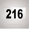 Numberplate 216 Room, Hotel, Hospital, Lodge,Apartment, Flat,Door No,College, Library, Rack Numbers Warehouse,Acrylic White Board Fixed with Blackcolor PVC Waterproof Sticker