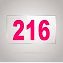 Numberplate 216 Room, Hotel, Hospital, Lodge,Apartment, Flat,Door No,College, Library, Rack Numbers Warehouse,Acrylic White Board Fixed with Pink Color PVC Waterproof Sticker