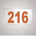 Numberplate 216 Room, Hotel, Hospital, Lodge,Apartment, Flat,Door No,College, Library, Rack Numbers Warehouse,Acrylic White Board Fixed with Brown Color PVC Waterproof Sticker