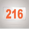 Numberplate 216 Room, Hotel, Hospital, Lodge,Apartment, Flat,Door No,College, Library, Rack Numbers Warehouse,Acrylic White Board Fixed with Orange Color PVC Waterproof Sticker