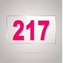 Numberplate 217 Room, Hotel, Hospital, Lodge,Apartment, Flat,Door No,College, Library, Rack Numbers Warehouse,Acrylic White Board Fixed with Pink Color PVC Waterproof Sticker