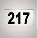 Numberplate 217 Room, Hotel, Hospital, Lodge,Apartment, Flat,Door No,College, Library, Rack Numbers Warehouse,Acrylic White Board Fixed with Blackcolor PVC Waterproof Sticker