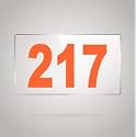 Numberplate 217 Room, Hotel, Hospital, Lodge,Apartment, Flat,Door No,College, Library, Rack Numbers Warehouse,Acrylic White Board Fixed with Orange Color PVC Waterproof Sticker