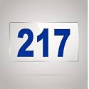 Numberplate 217 Room, Hotel, Hospital, Lodge,Apartment, Flat,Door No,College, Library, Rack Numbers Warehouse,Acrylic White Board Fixed with Blue Color PVC Waterproof Sticker