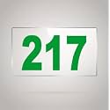 Numberplate 217 Room, Hotel, Hospital, Lodge,Apartment, Flat,Door No,College, Library, Rack Numbers Warehouse,Acrylic White Board Fixed with Green Color PVC Waterproof Sticker
