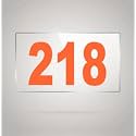 Numberplate 218 Room, Hotel, Hospital, Lodge,Apartment, Flat,Door No,College, Library, Rack Numbers Warehouse,Acrylic White Board Fixed with Orange Color PVC Waterproof Sticker