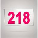 Numberplate 218 Room, Hotel, Hospital, Lodge,Apartment, Flat,Door No,College, Library, Rack Numbers Warehouse,Acrylic White Board Fixed with Pink Color PVC Waterproof Sticker