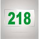 Numberplate 218 Room, Hotel, Hospital, Lodge,Apartment, Flat,Door No,College, Library, Rack Numbers Warehouse,Acrylic White Board Fixed with Green Color PVC Waterproof Sticker