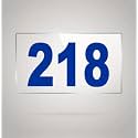 Numberplate 218 Room, Hotel, Hospital, Lodge,Apartment, Flat,Door No,College, Library, Rack Numbers Warehouse,Acrylic White Board Fixed with Blue Color PVC Waterproof Sticker