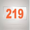 Numberplate 219 Room, Hotel, Hospital, Lodge,Apartment, Flat,Door No,College, Library, Rack Numbers Warehouse,Acrylic White Board Fixed with Orange Color PVC Waterproof Sticker