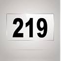 Numberplate 219 Room, Hotel, Hospital, Lodge,Apartment, Flat,Door No,College, Library, Rack Numbers Warehouse,Acrylic White Board Fixed with Blackcolor PVC Waterproof Sticker