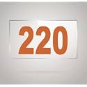 Numberplate 220 Room, Hotel, Hospital, Lodge,Apartment, Flat,Door No,College, Library, Rack Numbers Warehouse,Acrylic White Board Fixed with Brown Color PVC Waterproof Sticker