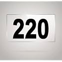Numberplate 220 Room, Hotel, Hospital, Lodge,Apartment, Flat,Door No,College, Library, Rack Numbers Warehouse,Acrylic White Board Fixed with Blackcolor PVC Waterproof Sticker