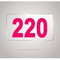 Numberplate 220 Room, Hotel, Hospital, Lodge,Apartment, Flat,Door No,College, Library, Rack Numbers Warehouse,Acrylic White Board Fixed with Pink Color PVC Waterproof Sticker