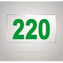 Numberplate 220 Room, Hotel, Hospital, Lodge,Apartment, Flat,Door No,College, Library, Rack Numbers Warehouse,Acrylic White Board Fixed with Green Color PVC Waterproof Sticker