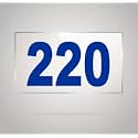 Numberplate 220 Room, Hotel, Hospital, Lodge,Apartment, Flat,Door No,College, Library, Rack Numbers Warehouse,Acrylic White Board Fixed with Blue Color PVC Waterproof Sticker
