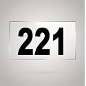 Numberplate 221 Room, Hotel, Hospital, Lodge,Apartment, Flat,Door No,College, Library, Rack Numbers Warehouse,Acrylic White Board Fixed with Blackcolor PVC Waterproof Sticker