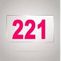 Numberplate 221 Room, Hotel, Hospital, Lodge,Apartment, Flat,Door No,College, Library, Rack Numbers Warehouse,Acrylic White Board Fixed with Pink Color PVC Waterproof Sticker