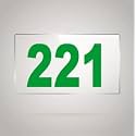 Numberplate 221 Room, Hotel, Hospital, Lodge,Apartment, Flat,Door No,College, Library, Rack Numbers Warehouse,Acrylic White Board Fixed with Green Color PVC Waterproof Sticker