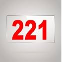 Numberplate 221 Room, Hotel, Hospital, Lodge,Apartment, Flat,Door No,College, Library, Rack Numbers Warehouse,Acrylic White Board Fixed with Red Color PVC Waterproof Sticker