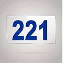 Numberplate 221 Room, Hotel, Hospital, Lodge,Apartment, Flat,Door No,College, Library, Rack Numbers Warehouse,Acrylic White Board Fixed with Blue Color PVC Waterproof Sticker