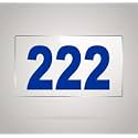 Numberplate 222 Room, Hotel, Hospital, Lodge,Apartment, Flat,Door No,College, Library, Rack Numbers Warehouse,Acrylic White Board Fixed with Blue Color PVC Waterproof Sticker