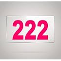 Numberplate 222 Room, Hotel, Hospital, Lodge,Apartment, Flat,Door No,College, Library, Rack Numbers Warehouse,Acrylic White Board Fixed with Pink Color PVC Waterproof Sticker